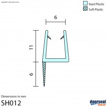 SH012 Shower Screen Seal (6mm glass)